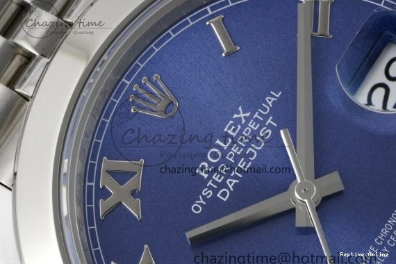 0227 Snug DateJust 41 SS Polished Bezel KING 1:1 Best Edition 904L Steel Blue Roman Dial on Jubilee Bracelet VR 2213